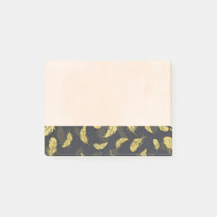 Notas Post-it® Borde Elegante Y Moda De Pescado Negro Y Oro