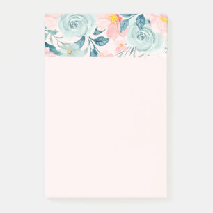 Notas Post-it® Borde floral rosa y verde