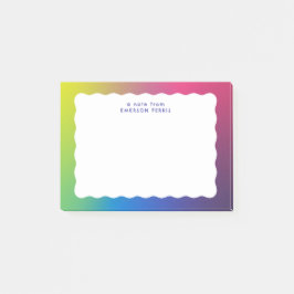 Notas Post-it® Borde ondulado colorido moderno retro