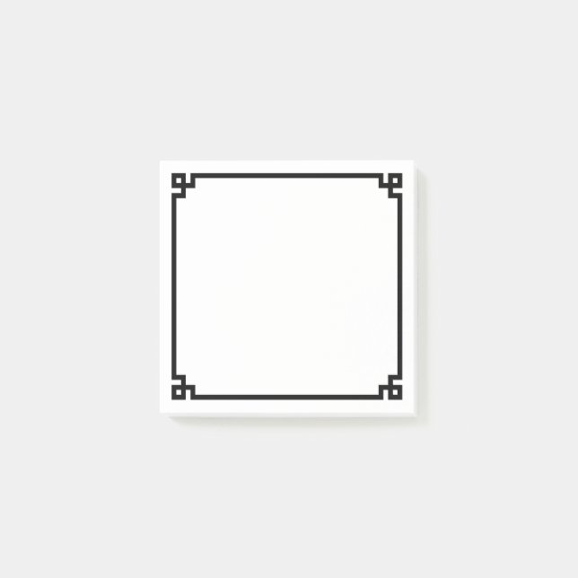 Notas Post-it® Borde ornamental de la llave griega negra (Anverso)