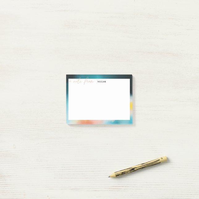 Notas Post-it® Borde parentesco abstracto moderno y guionado (Escritorio)