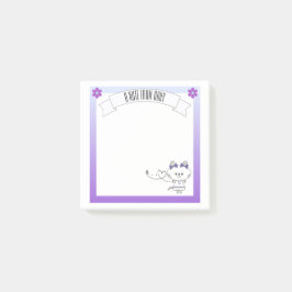 Notas Post-it® Borde púrpura gráfico dulce Kitty personalizado