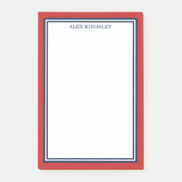 Notas Post-it® Borde Rojo Azul Agrega Tu Nombre