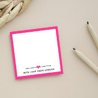 Borde rosa caliente y corazón con amor desde