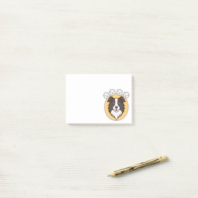Notas Post-it® Border Collie soñando con ovejas (Escritorio)