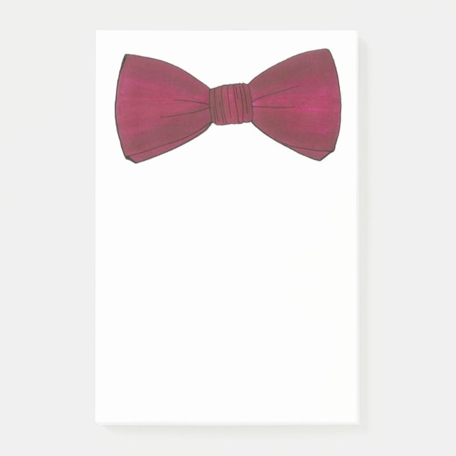 Notas Post-it® Borgoña Bow Tie Bowtie Groom Boda Prom Post-It (Anverso)