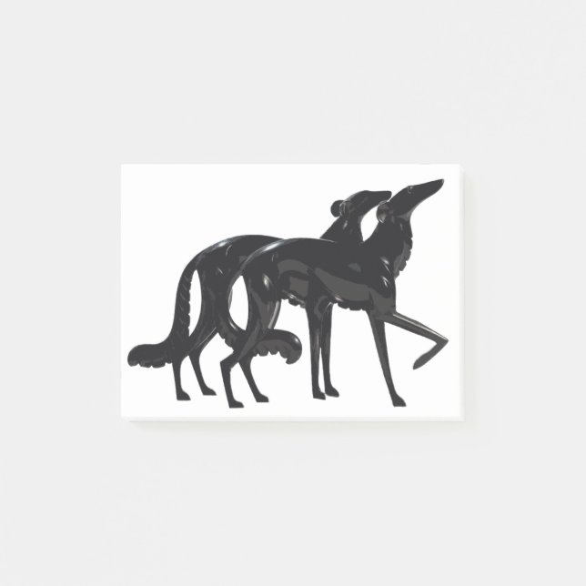 Notas Post-it® Borzoi Duo negro (Anverso)