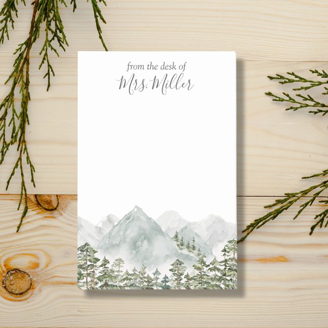 Notas Post-it® Bosque de Pino Personalizado y Montañas (Close up)