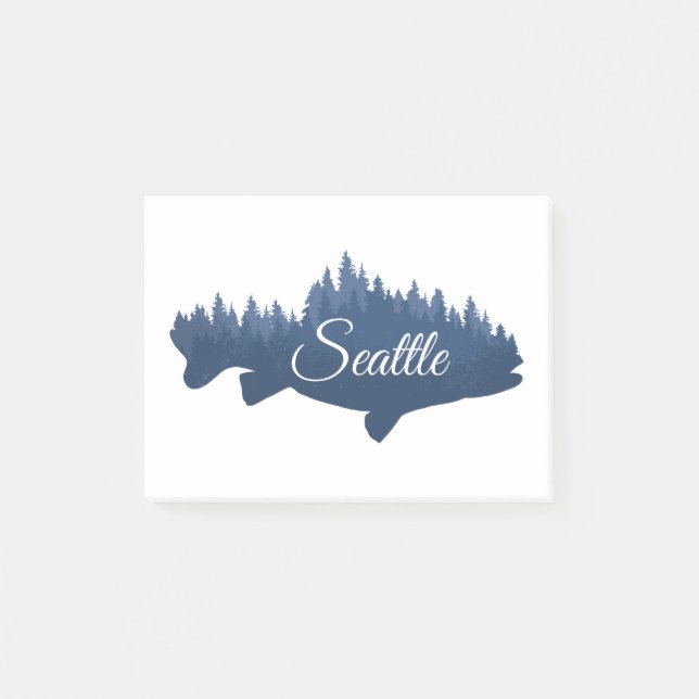 Notas Post-it® Bosque Seattle Salmon (Anverso)