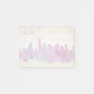 Notas Post-it® Boston, horizonte de la ciudad de la acuarela de
