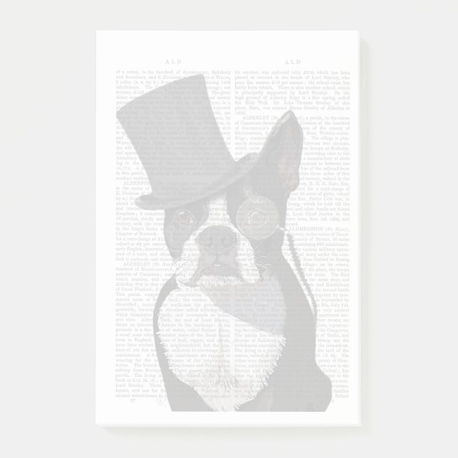Notas Post-it® Boston Terrier, hedor formal y Gorra (Anverso)