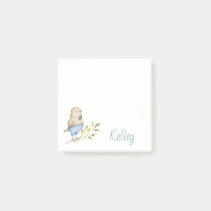 Notas Post-it® Botánica personalizada de pájaro