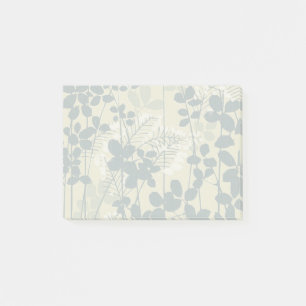 Notas Post-it® Botánico Japonés Azul Vintage: Helecho de Hoja Cre