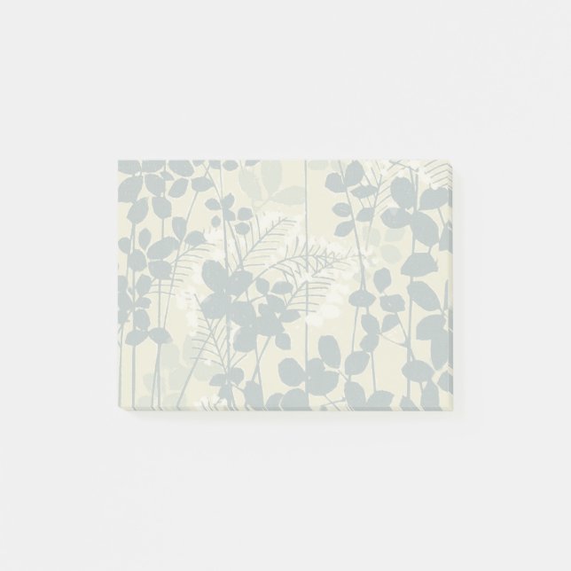 Notas Post-it® Botánico Japonés Azul Vintage: Helecho de Hoja Cre (Anverso)