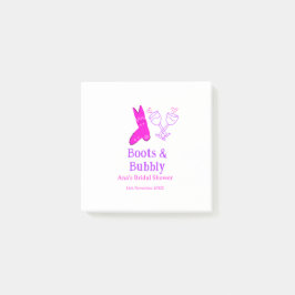 Notas Post-it® Botas y champán burbujeante para despedida de solt