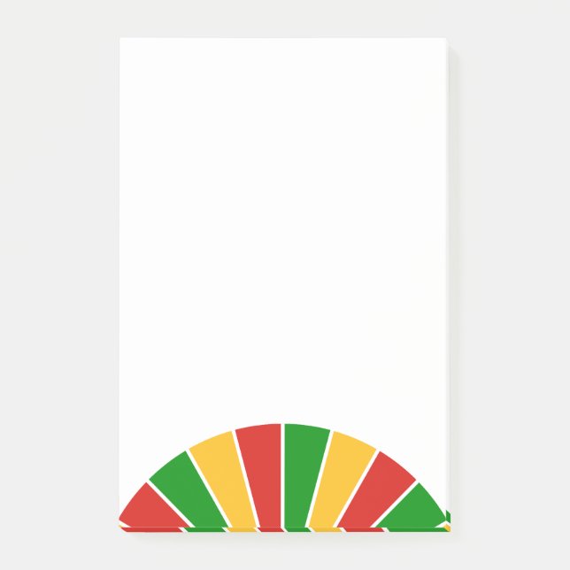 Notas Post-it® BOTÓN DE LA BANDERA DE RASTAFARI RAYOS + tus ideas (Anverso)