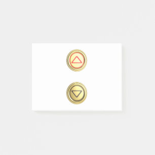 Notas Post-it® Botones de ascensor dorado para arriba y abajo