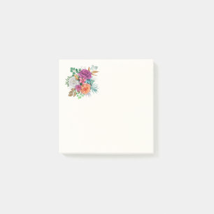 Notas Post-it® Bouquet floral rosa, Naranja y rosas blancas