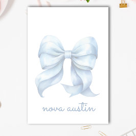 Notas Post-it® Bow azul moderno personalizado con monograma de no