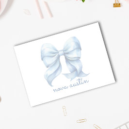 Notas Post-it® Bow azul moderno personalizado con monograma de no