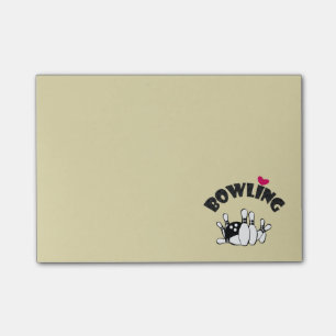Notas Post-it® Bowling Lover - Bowling Pins y Bowling Ball