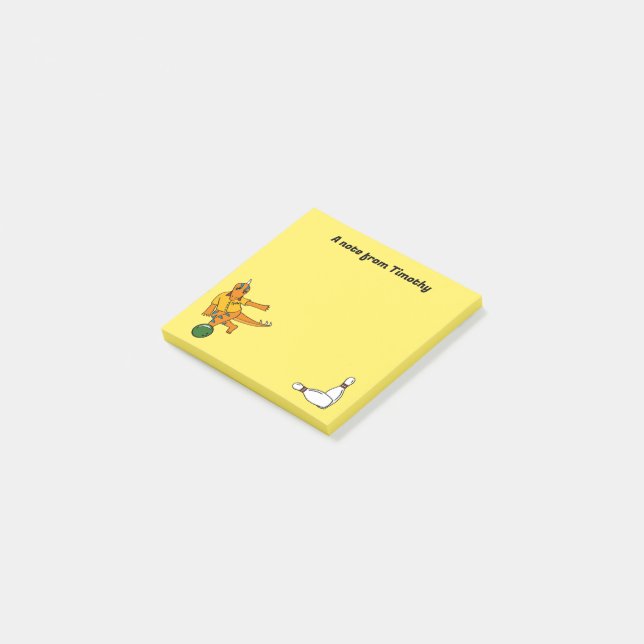Notas Post-it® Bowling, Personalizado de dinosaurios, Bowlers per (En perspectiva)