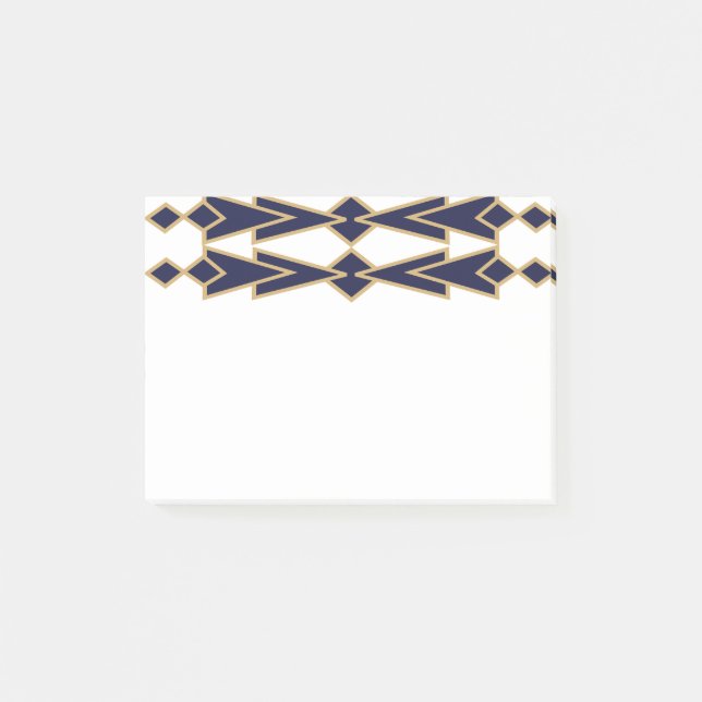 Notas Post-it® Bowties azules y dorados (Anverso)