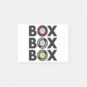 Notas Post-it® "Box Box Box" F1 Diseño de compuestos de neumáti