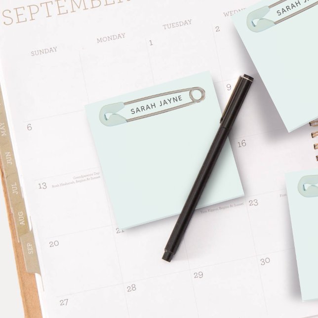 Notas Post-it® Boy Baby Shower Simple Blue Diaper Pin (Subido por el creador)