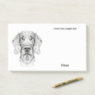 Notas Post-it® Bracco Italiano Abstract Art Dog Name