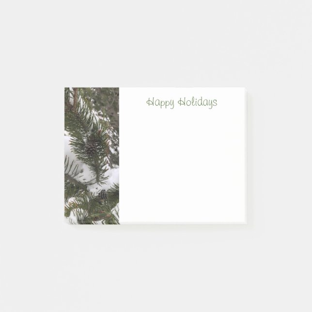 Notas Post-it® Branches Snowy Pine Cones Post-It® Notes (Anverso)