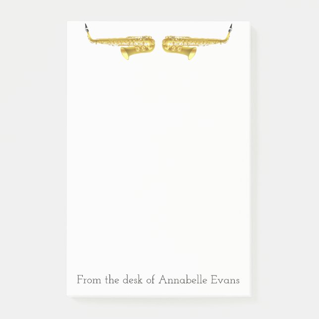 Notas Post-it® Brass Saxophones Personalize (Anverso)