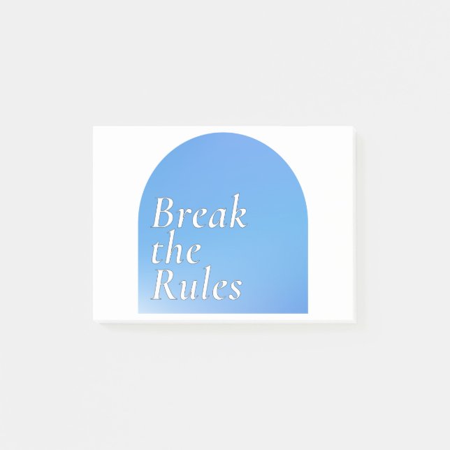 Notas Post-it® Break the rules sticker, retro typography, (Anverso)