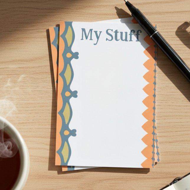 Notas Post-it® Bright Orange Hearts And Waves (Bold, cute and brightly colored with hearts adding a little pop to your everyday post it notes.)