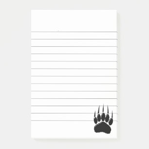 Notas Post-it® Brillante Papel de oso negro con tracción de impre