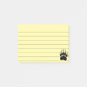 Notas Post-it® Brillante traza de papel de oso negro con lino 4x3