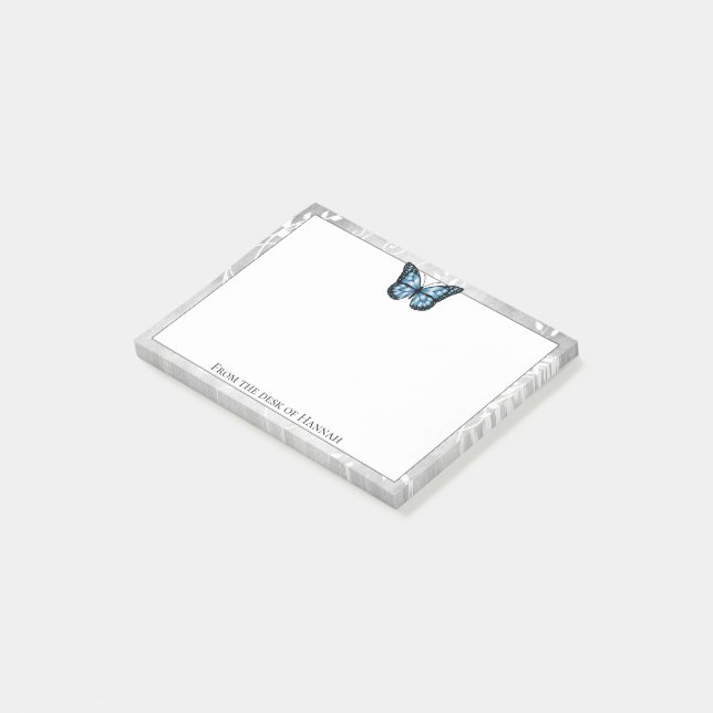 Notas Post-it® Brilliant Blue Butfly Notes (En perspectiva)