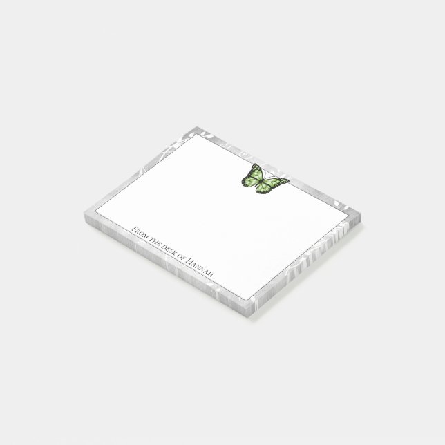 Notas Post-it® Brilliant Green Butfly Notes (En perspectiva)
