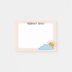 Notas Post-it® Brillo del sol y nubes personalizadas