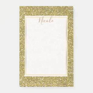 Notas Post-it® Brillo Dorado Falso Reluciente