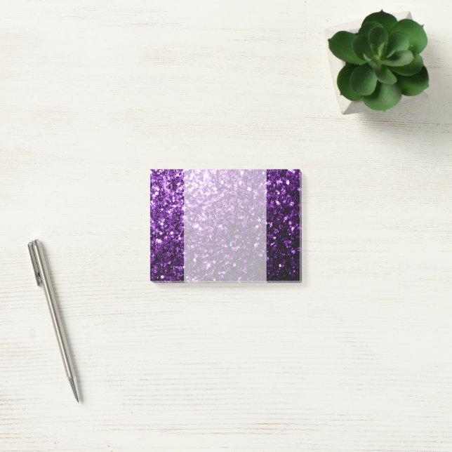 Notas Post-it® Brillo falso morado oscuro brillante (Oficina)