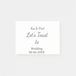 Notas Post-it® Brindemos por la boda nombre fecha simple pareja