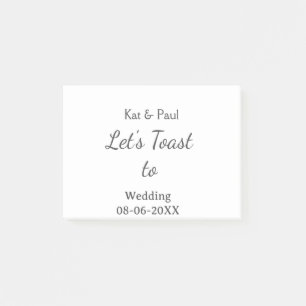 Notas Post-it® Brindemos por la boda nombre fecha simple pareja