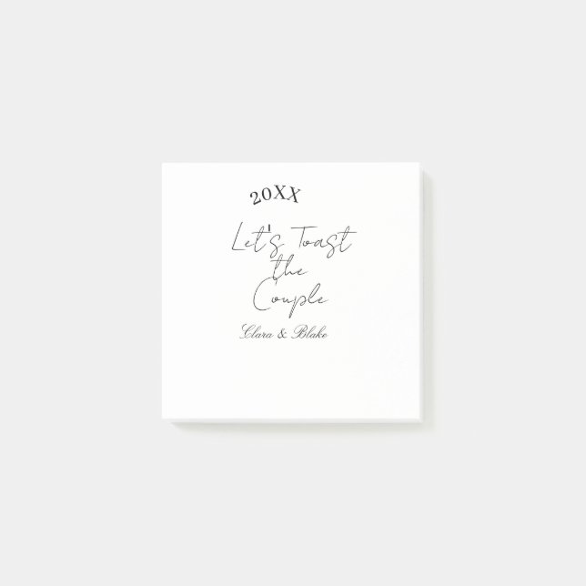 Notas Post-it® Brindemos por la pareja de boda compromiso fiesta  (Anverso)