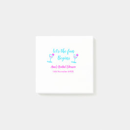 Notas Post-it® Brindis de boda de vidrio de parra rosa azul vamos