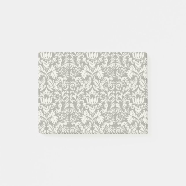 Notas Post-it® Brocade Lace de Damasco Blanco Negro (Anverso)