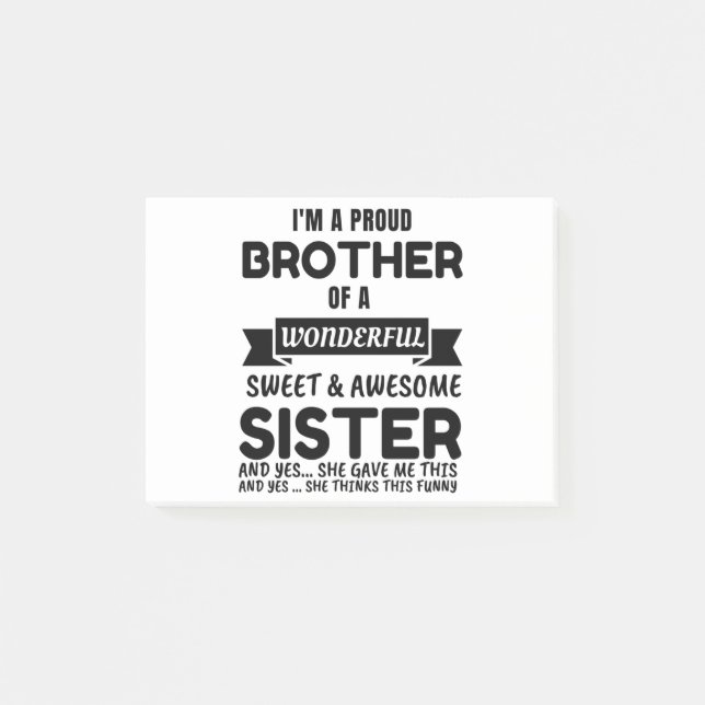 Notas Post-it® Brother And His Awesome Sister (Anverso)