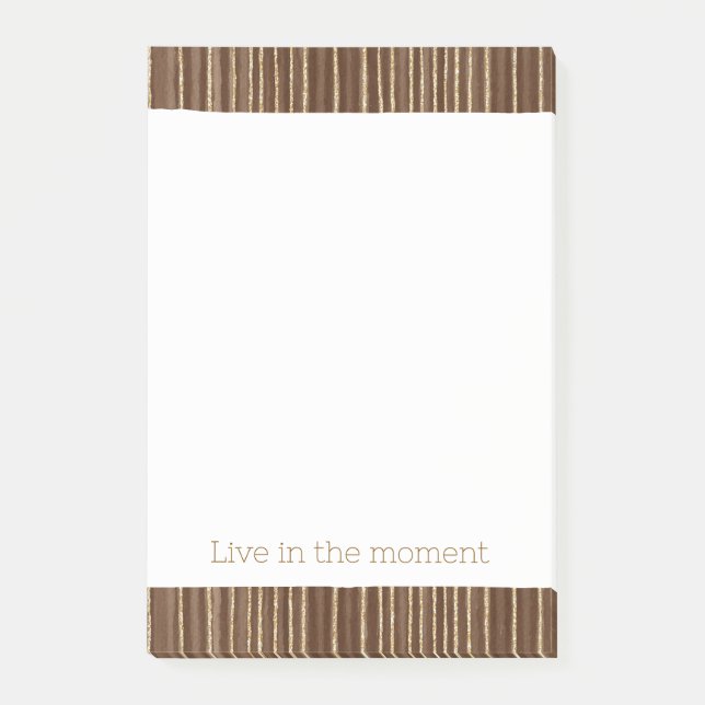 Notas Post-it® Brown Gold Stripes  (Anverso)