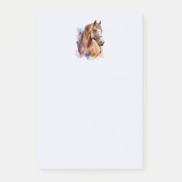 Notas Post-it® Brown Horse Head Portrait in Watercolor