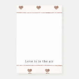 Notas Post-it® Brown Sugar Rubor Corazones Brillantes Rosa